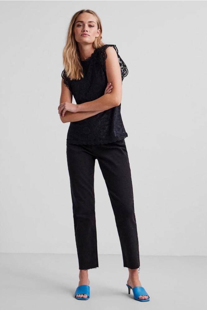 PCOLLINE SL LACE TOP NOOS BC 17120454 Black